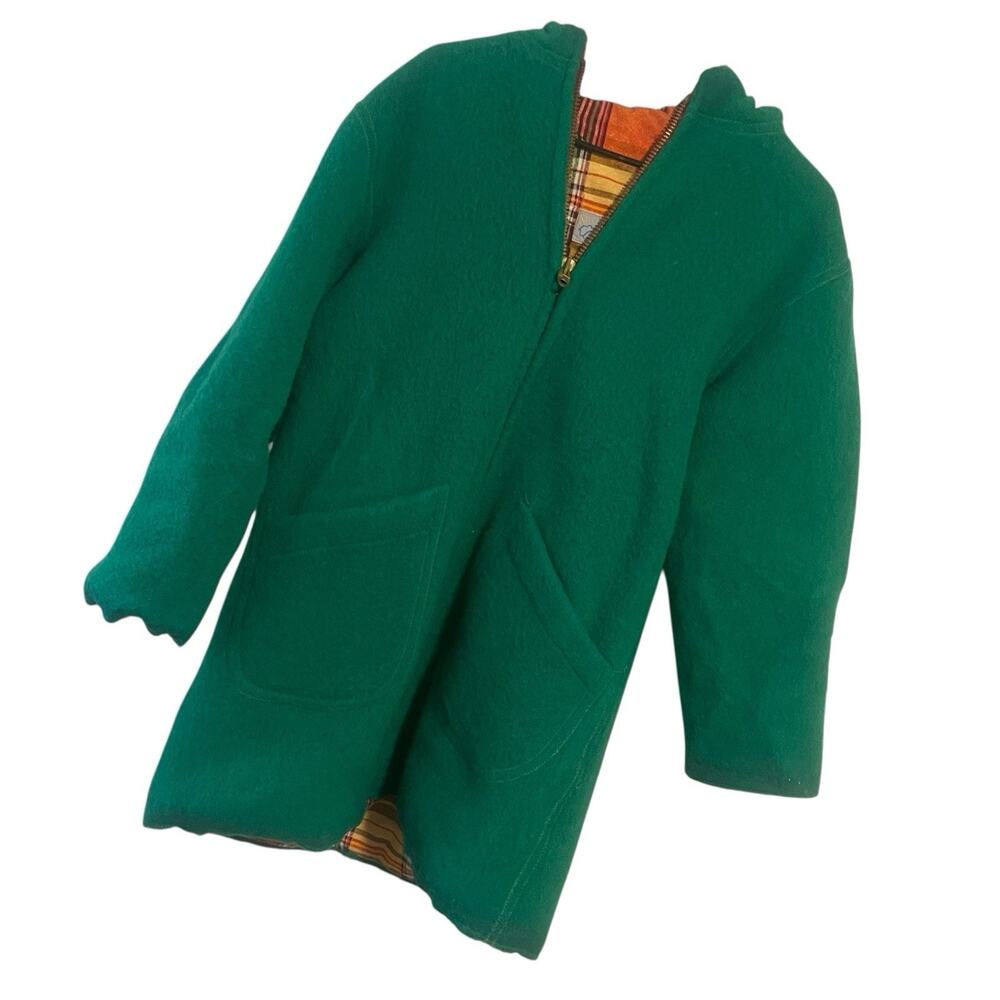 Vintage Inuvik Parka Jacket Womens 14 Green Wool Hood Arctic Inuit Worn